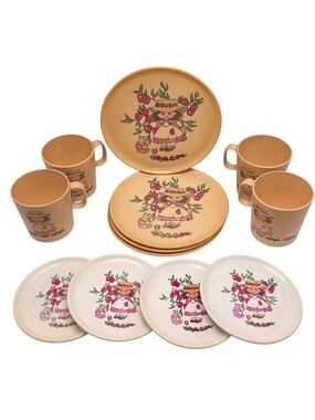 Lot 12 Pieces Chilton Strawberry Shortcake Vintage 80s Tea Set Plates Cups Rare